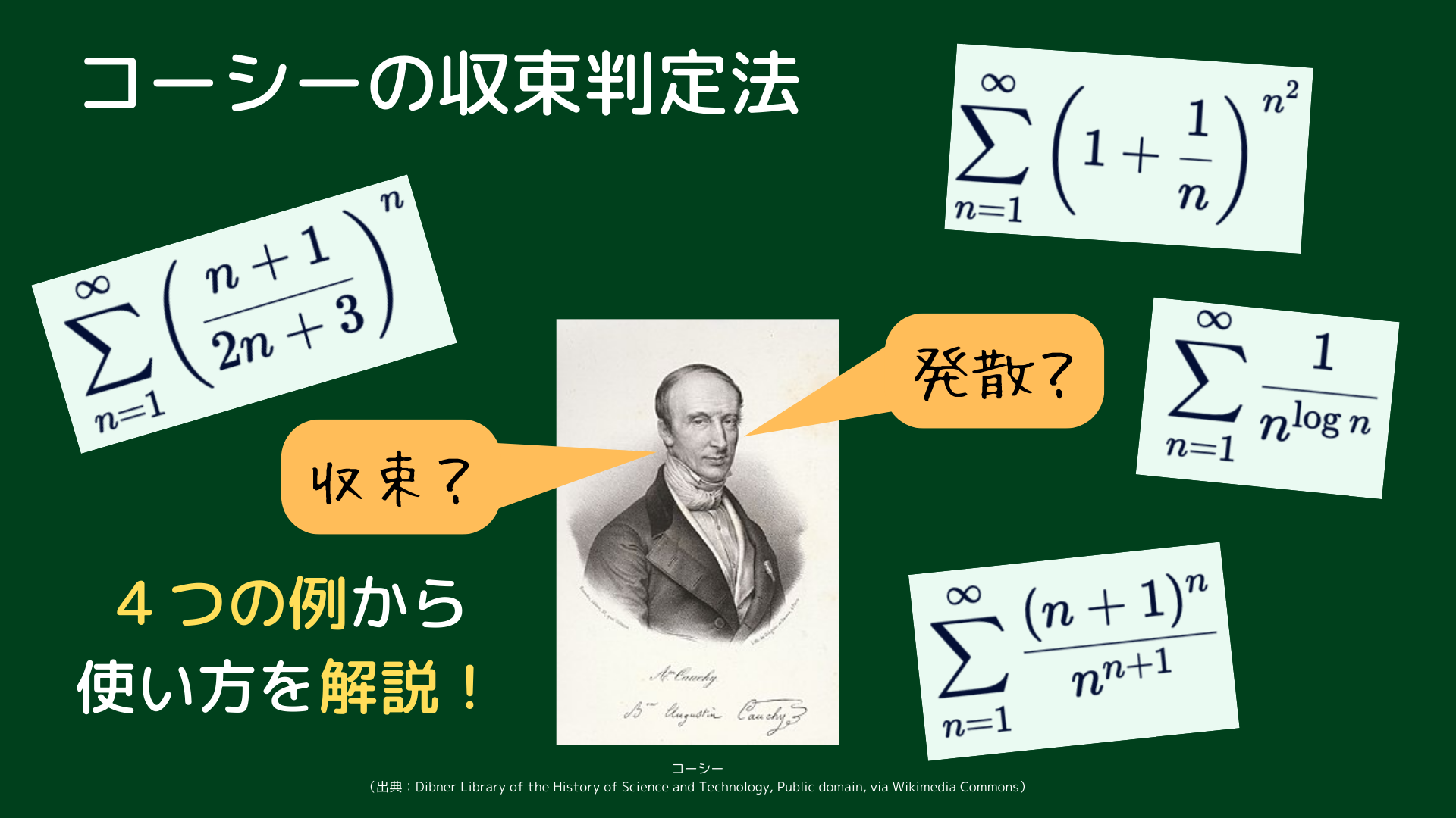 コーシーの収束判定法（コーシーの冪根判定法） | Fukusukeの数学めも