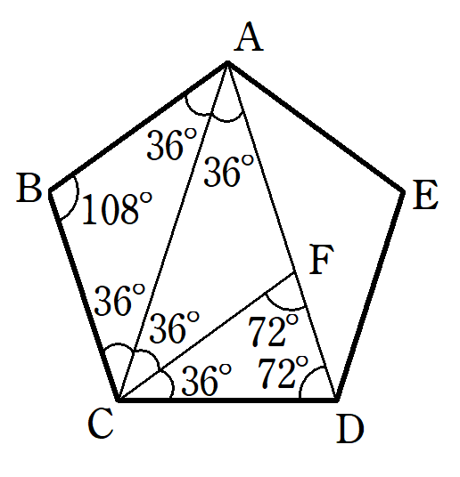 正五角形の辺と対角線の証明①
