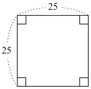 一辺の長さが25の正方形