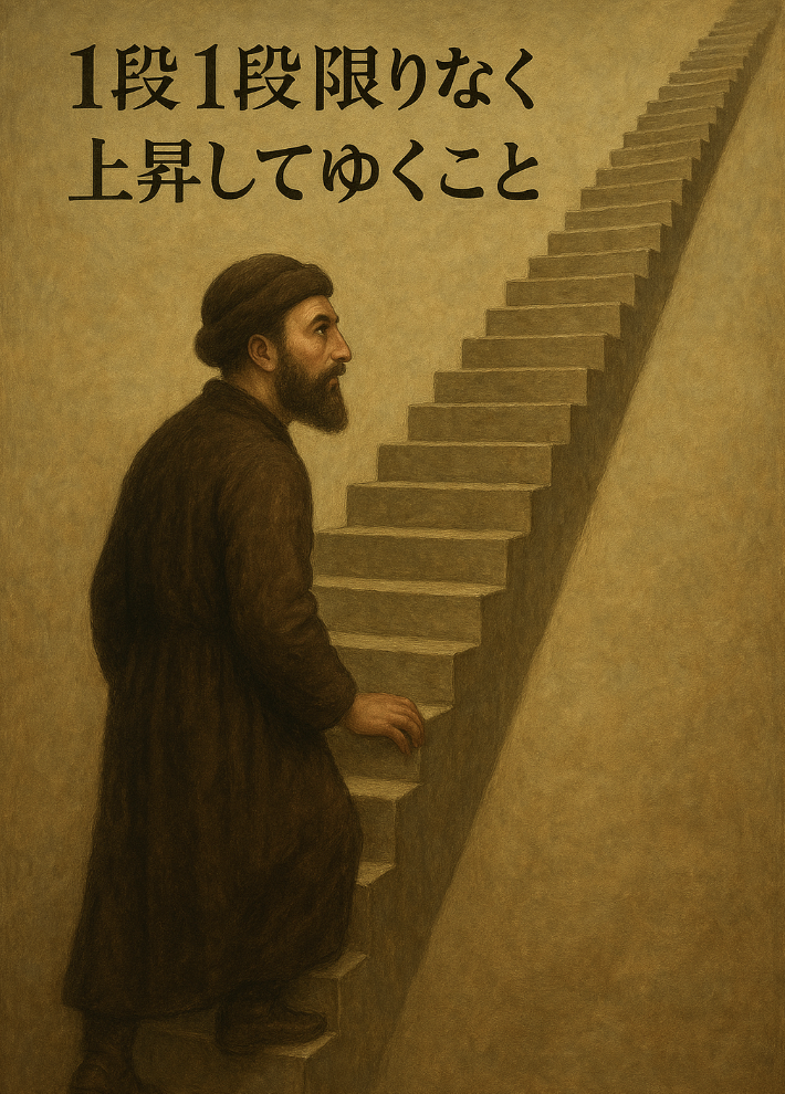 ゲルソニデスの数学的帰納法のイメージ（AIイメージ）