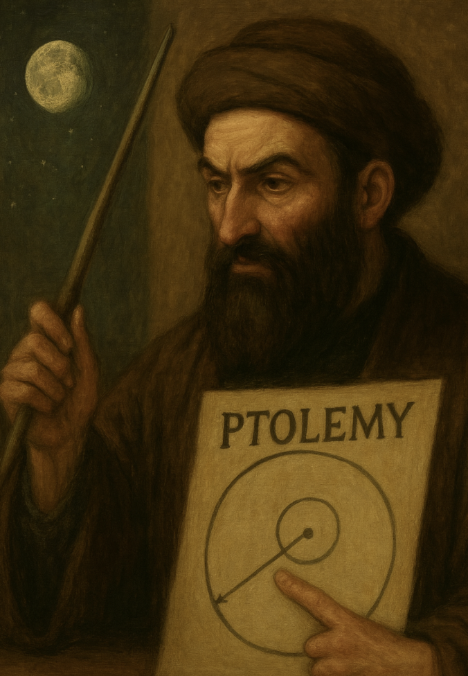 プトレマイオスを批判するゲルソニデス(AIイメージ)